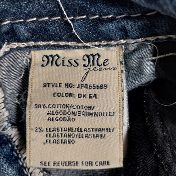 Miss Me Size 28x34 Distressed Dr Blue Denim - Picture 4 of 14